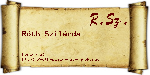 Róth Szilárda névjegykártya